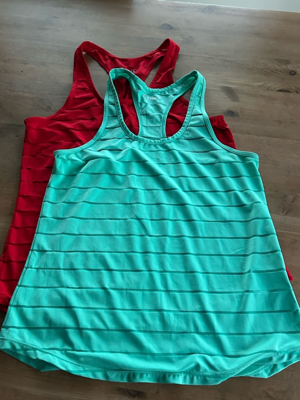 ZYIA Bundle: 2 Havana Racerback Tanks - Caribbean Blue (XS) and Red (S)